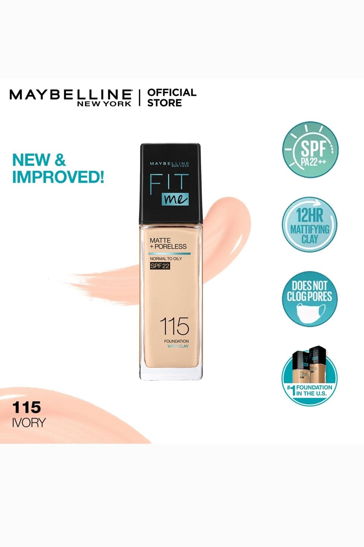 Fit Me! Matte & Poreless Foundation - 115 Ivory