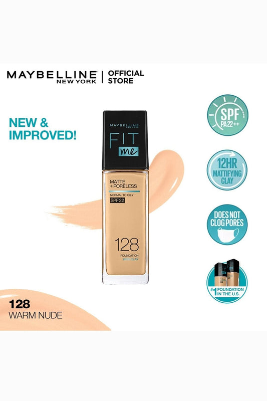 Fit Me! Matte & Poreless Foundation - 128 Warm Nude