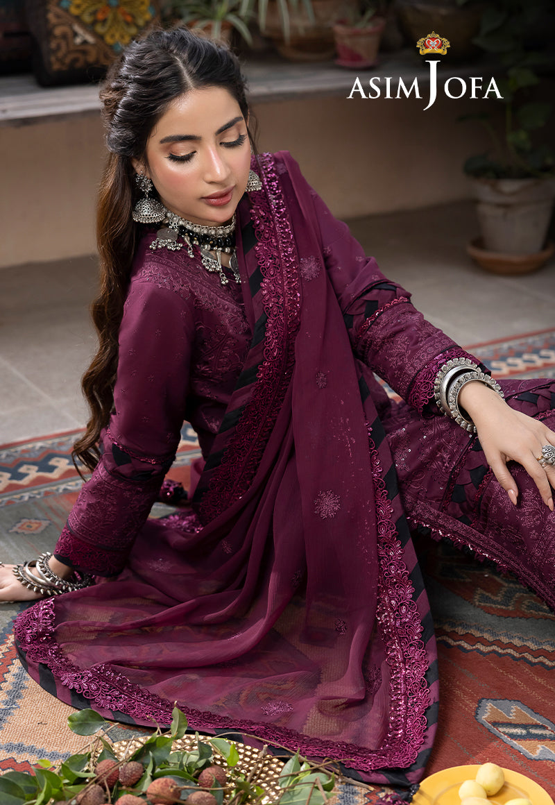 AJSWP-05 EMBROIDERED LAWN SILK 3 PCS STITCHED