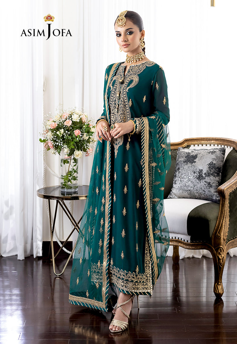 AJJM-12 EMBROIDERED GEORGETTE , ORGANZA 3 PCS