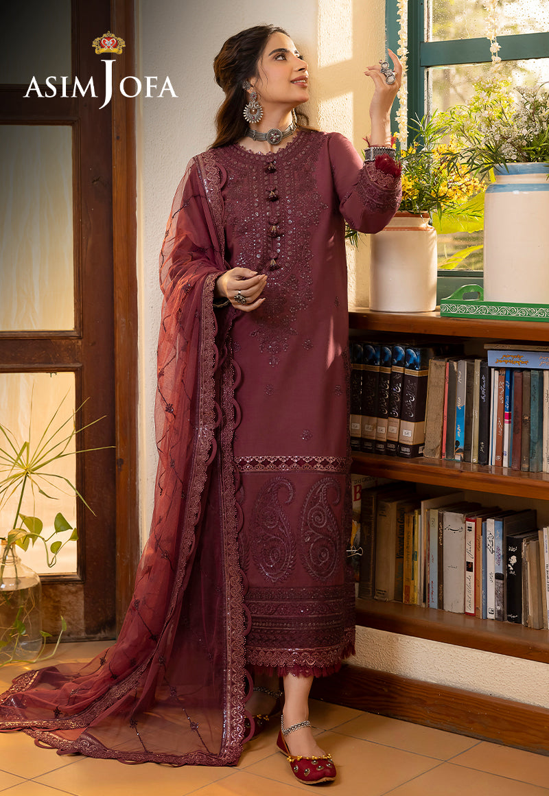 AJSW-10 EMBROIDERED LAWN SILK 3 PCS