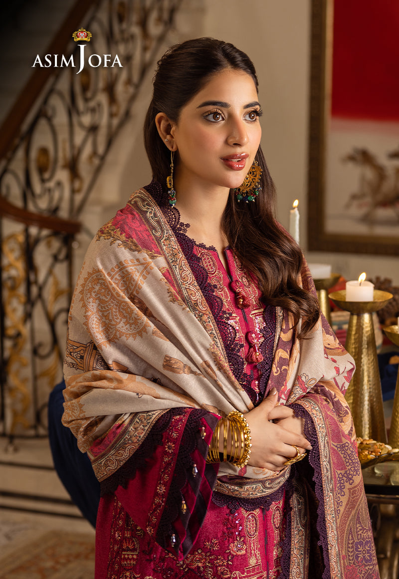 AJIWP-04 EMBROIDERED KARANDI 3 PCS STITCHED
