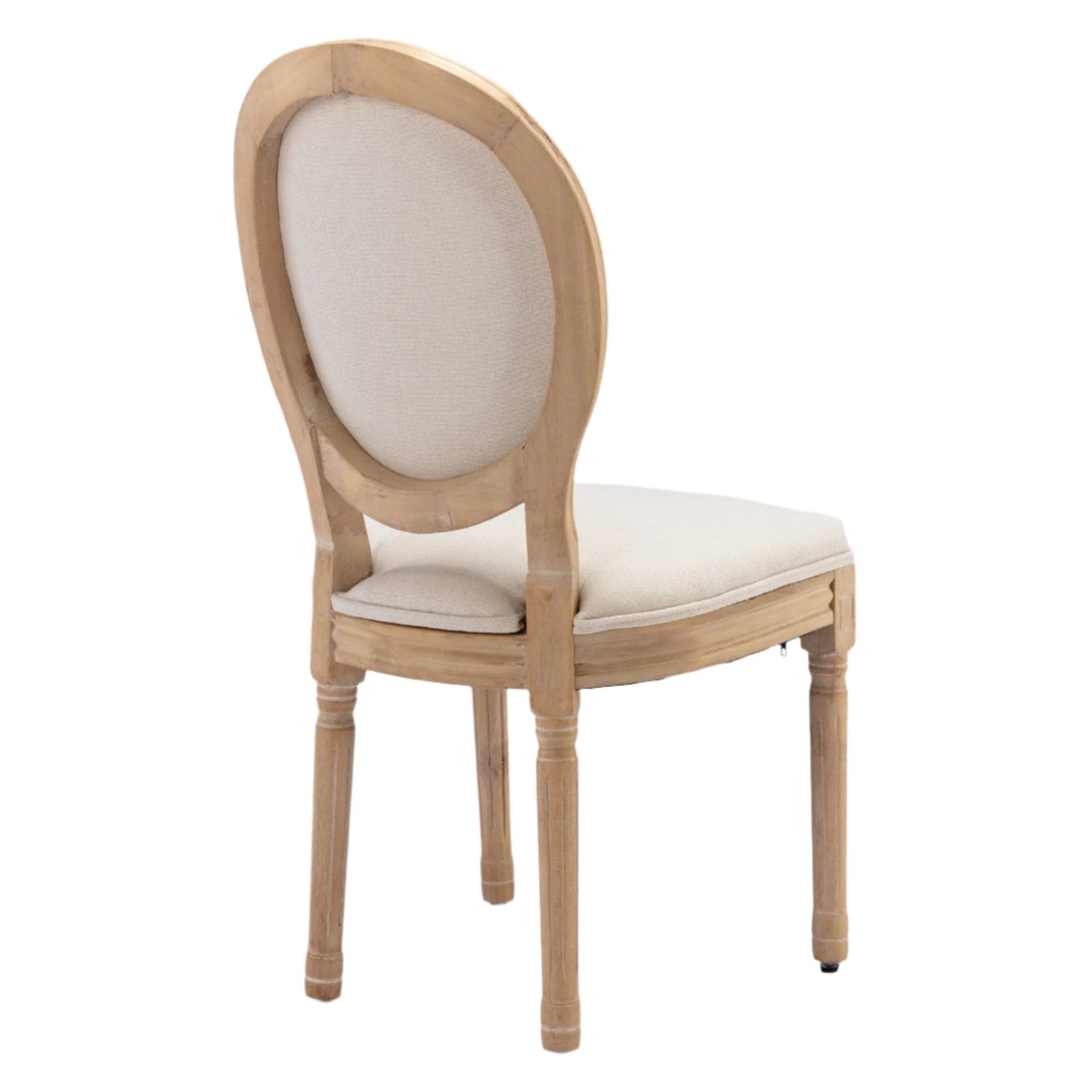 Upholstered Dining Chair with Round Back and Solid Wood Frame, Set of 2