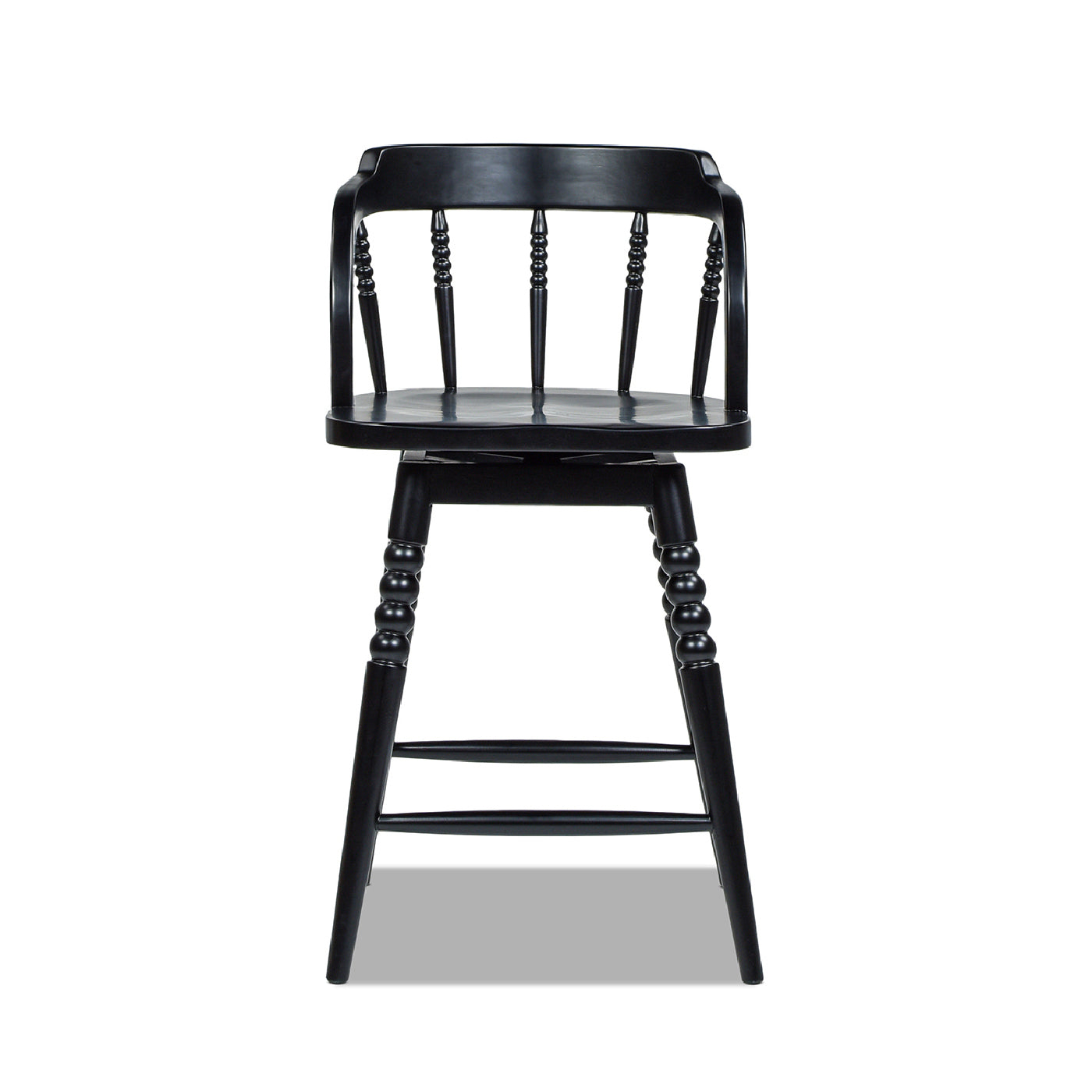 Counter Stool with Spindle Low-Back and Footrest