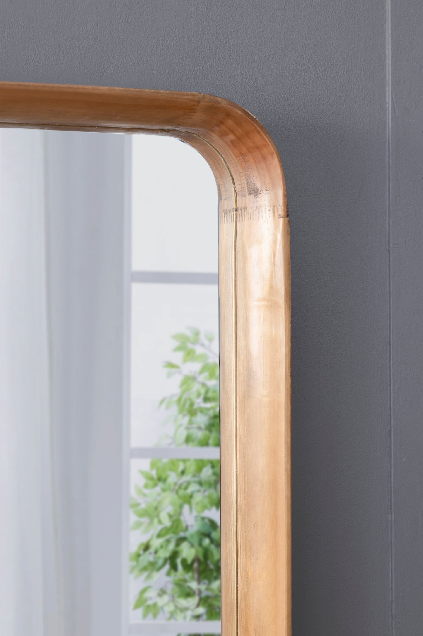 Square Wall Mirror with Wood Frame