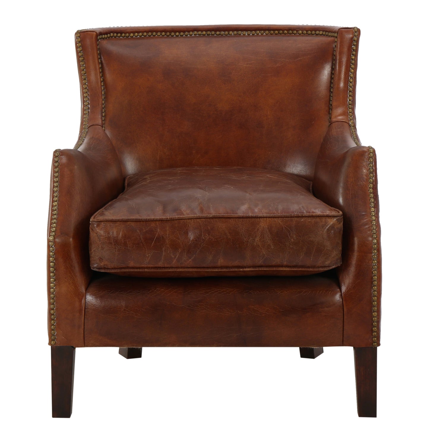 Upholstered Single Sofa with Nailhead Trim