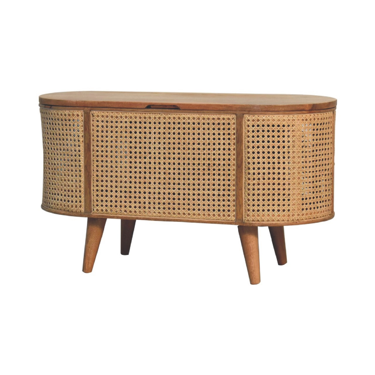 Decipher Rounded Lid up Blanket Box with Wood Frame