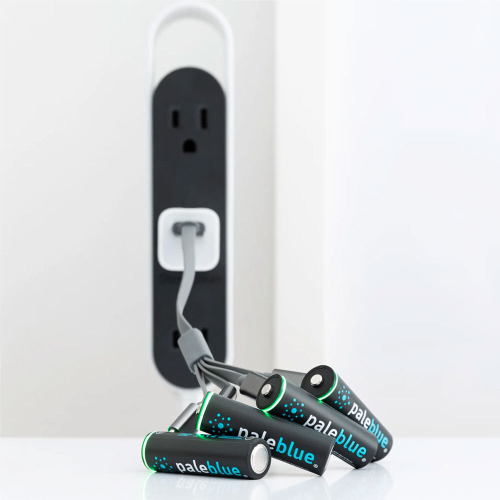 4pc Paleblue Fast Charging AA USB-C Rechargeable Batteries