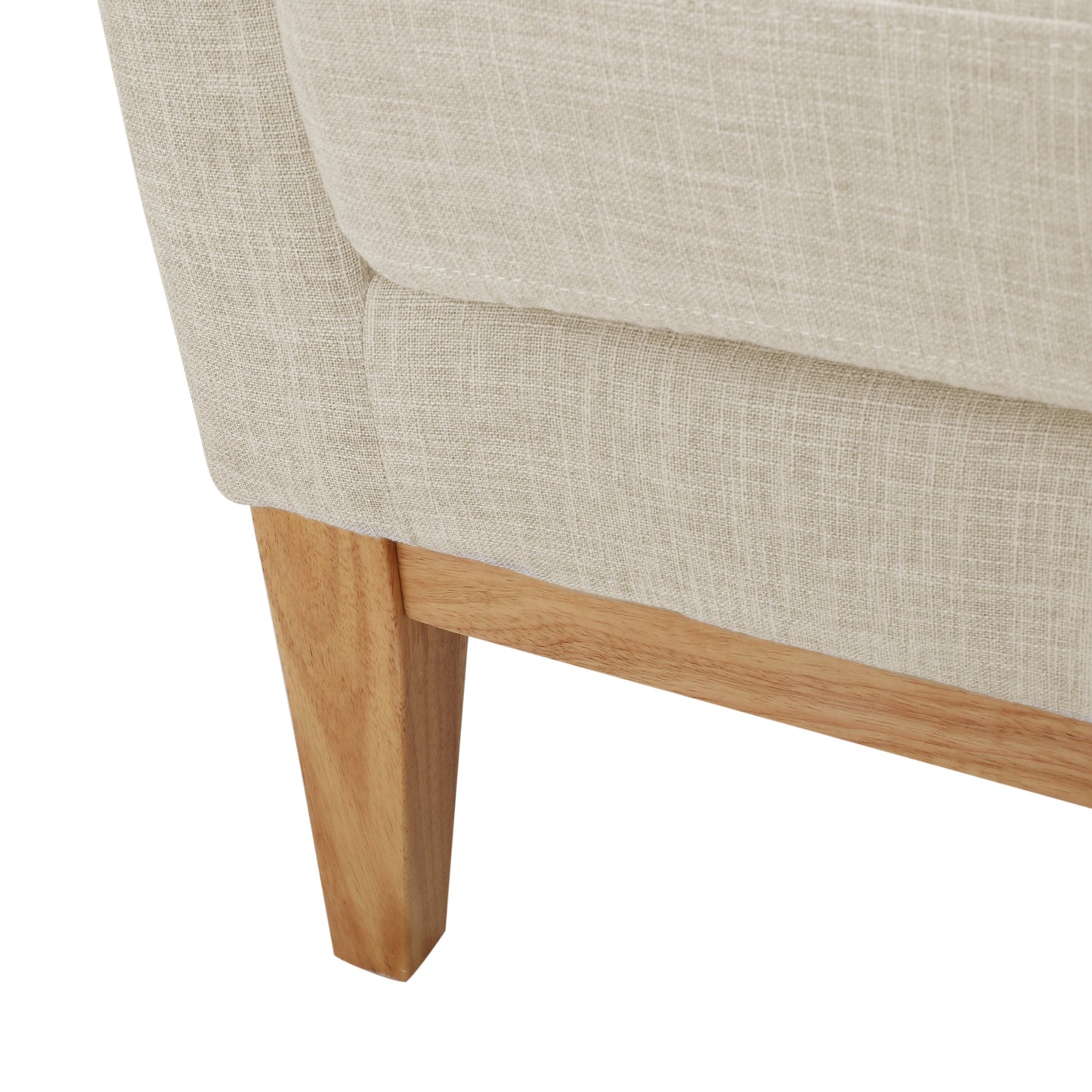 Dimensionality Upholstered Accent Chair with Wing Back and Wood Legs