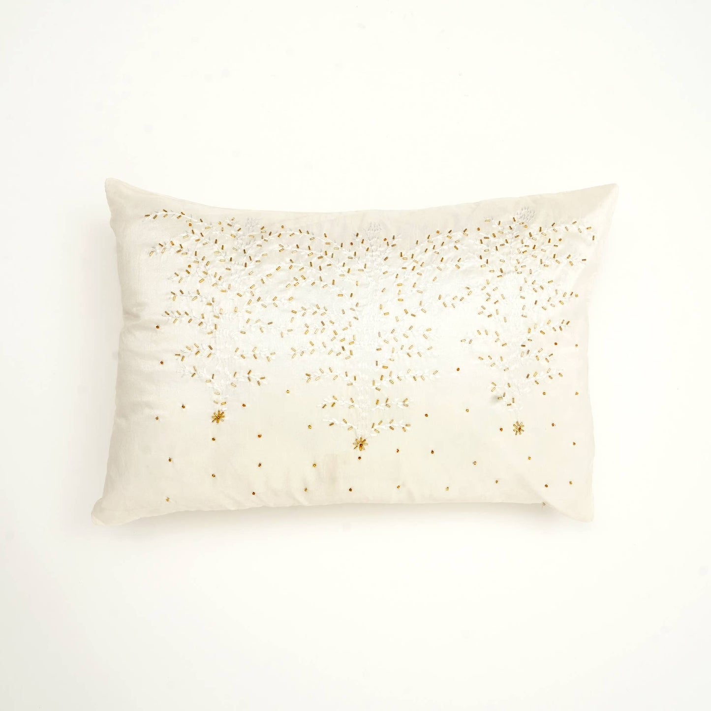 Embroidered Festive Bliss Bead Work Cushion