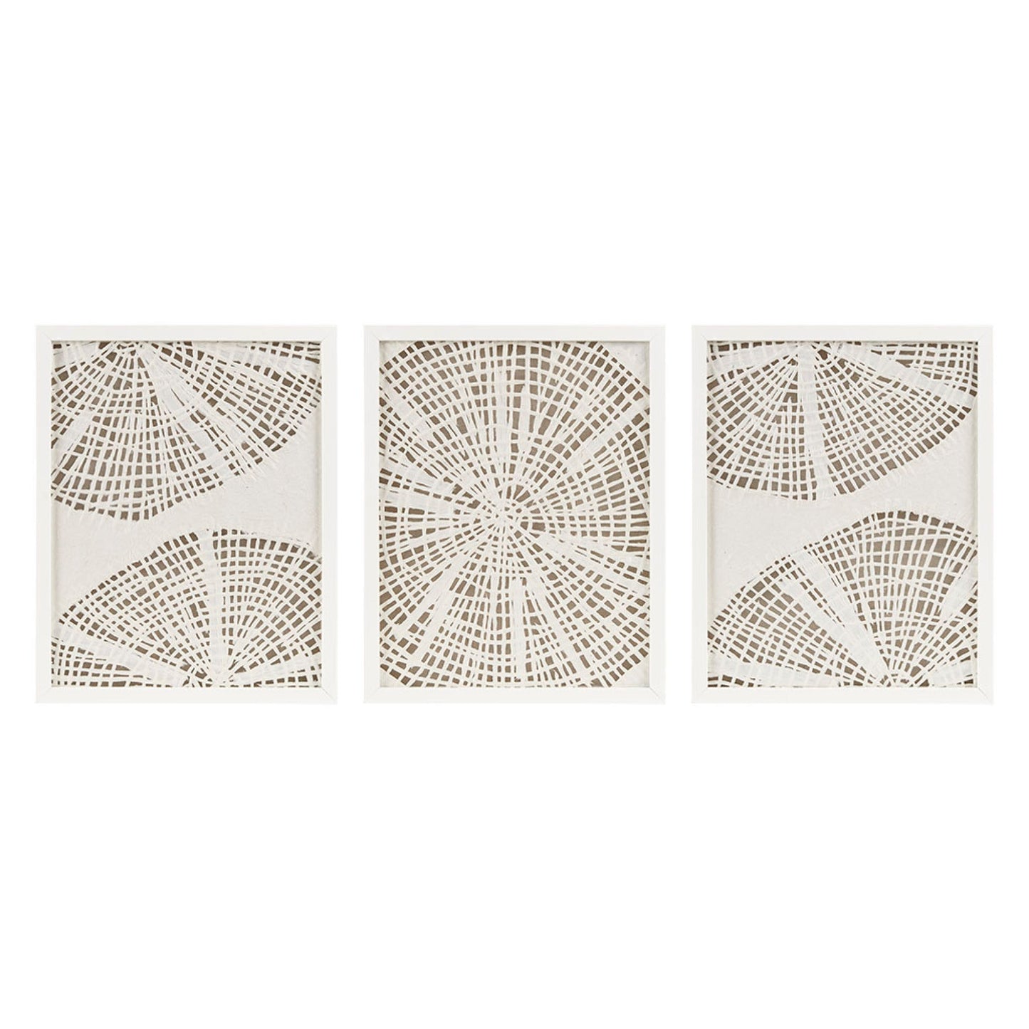 3-Piece Framed Abstract Coastal Rice Paper Wall Decor Set