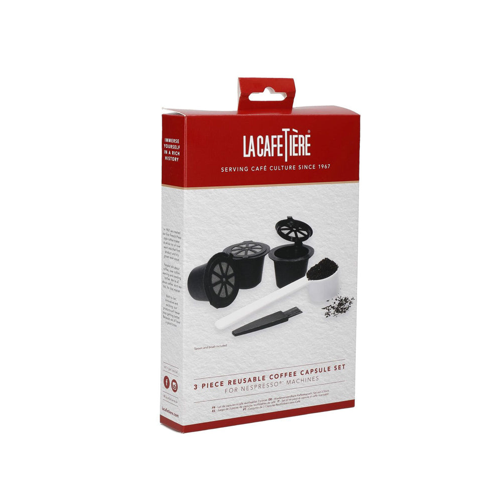La Cafetiere 3 Pieces 11.5cm Reusable Coffee Pods for Nespresso Machines