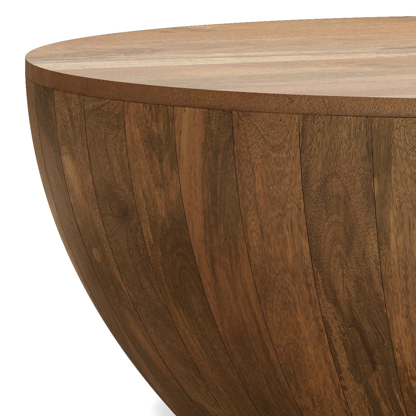 Wooden Drum-Shaped Coffee Table