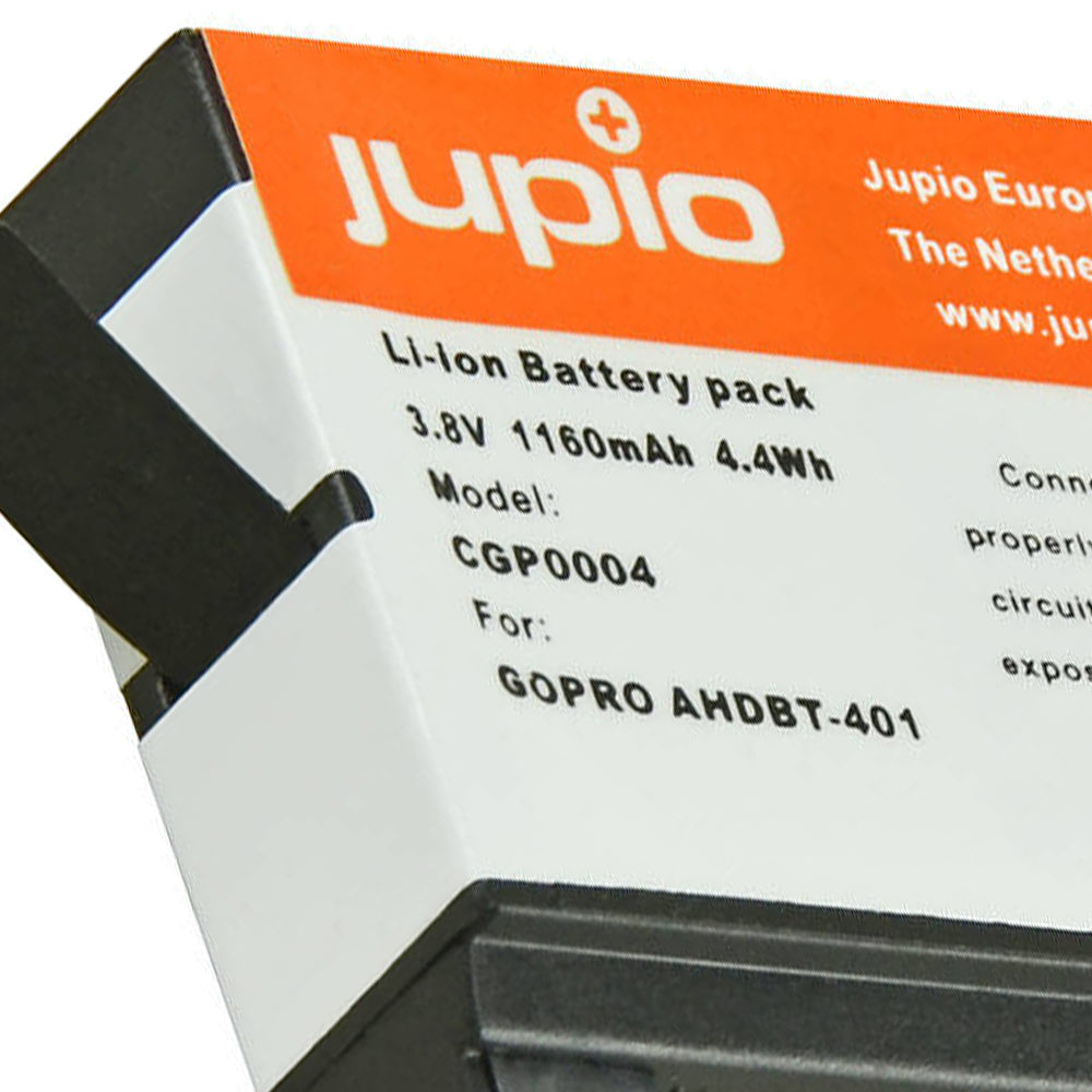 Jupio Li-Ion 3.8V 1160mAh Battery For GoPro Hero 4 AHDBT-401 Camera