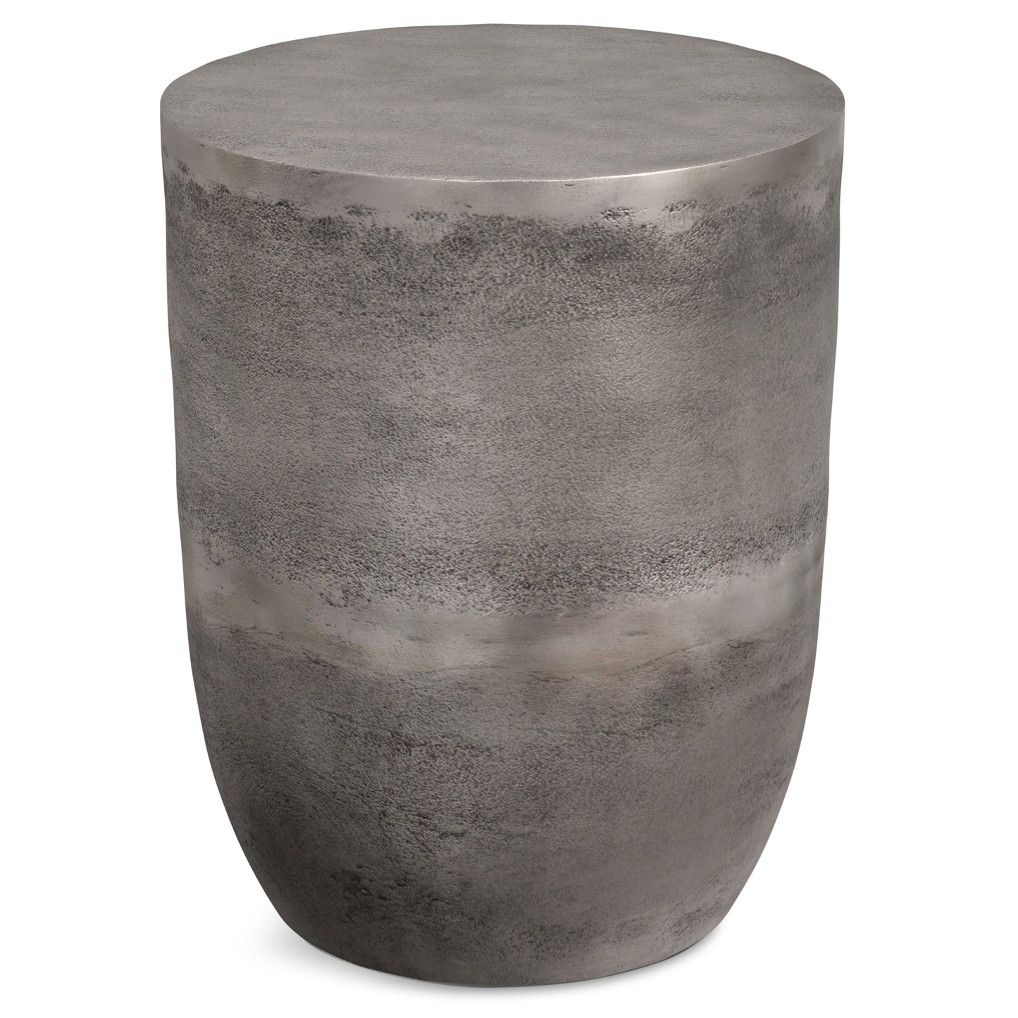 Drum-Shaped Metal Accent Table