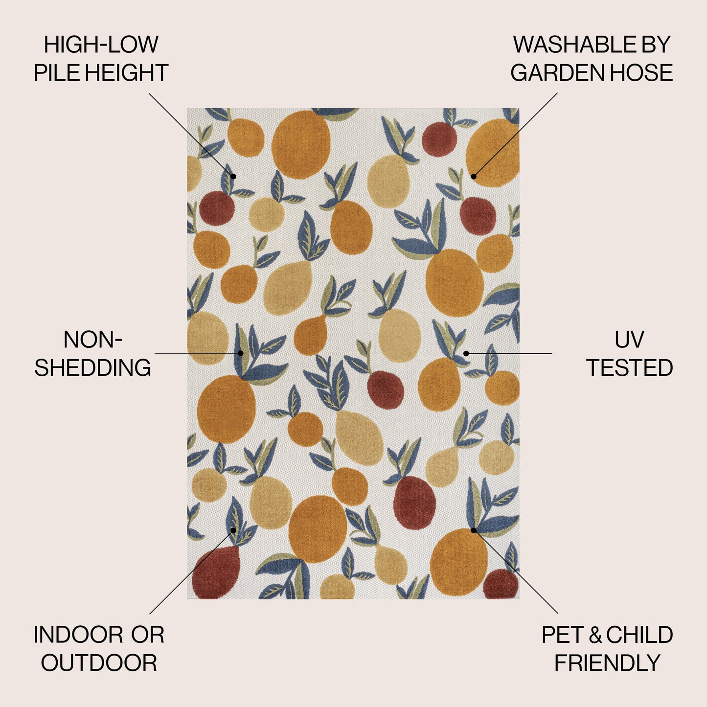 Limone Bold Lemon High-Low Indoor/Outdoor Area Rug