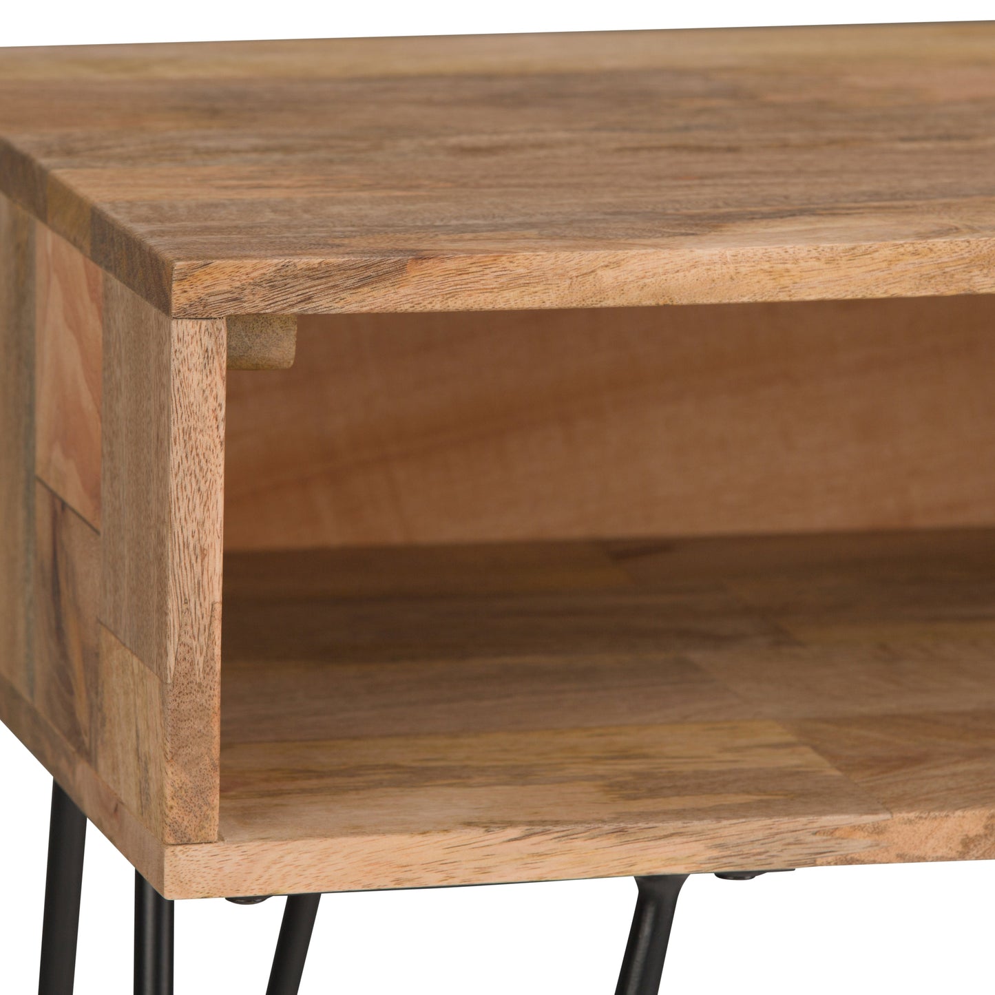 Console Sofa Table with 2 Open Compartments and Hairpin Legs