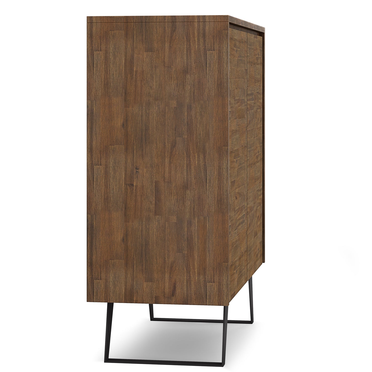 Passage 2-Door Storage Cabinet with 4 Adjustable Shelves and Metal Angled Legs