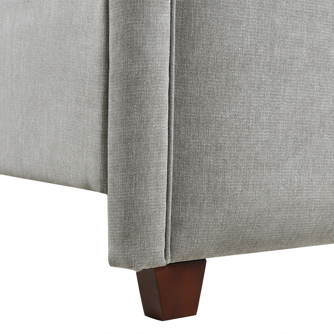 Upholstered King Size Panel Bed with Tall Wingback and Headboard Design
