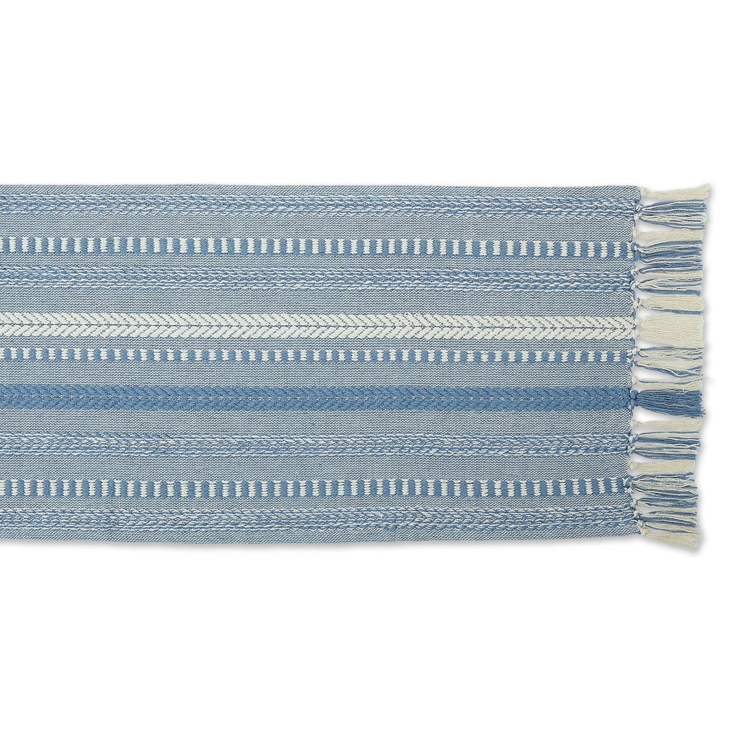 Stonewash Blue Braided Stripe Table Runner 15X108