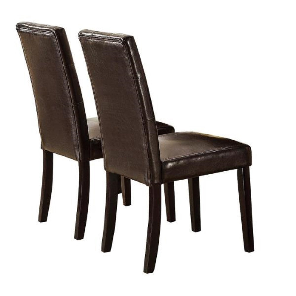 Upholstered Dining Chair with Tufted Back and Wood Legs, Set of 2