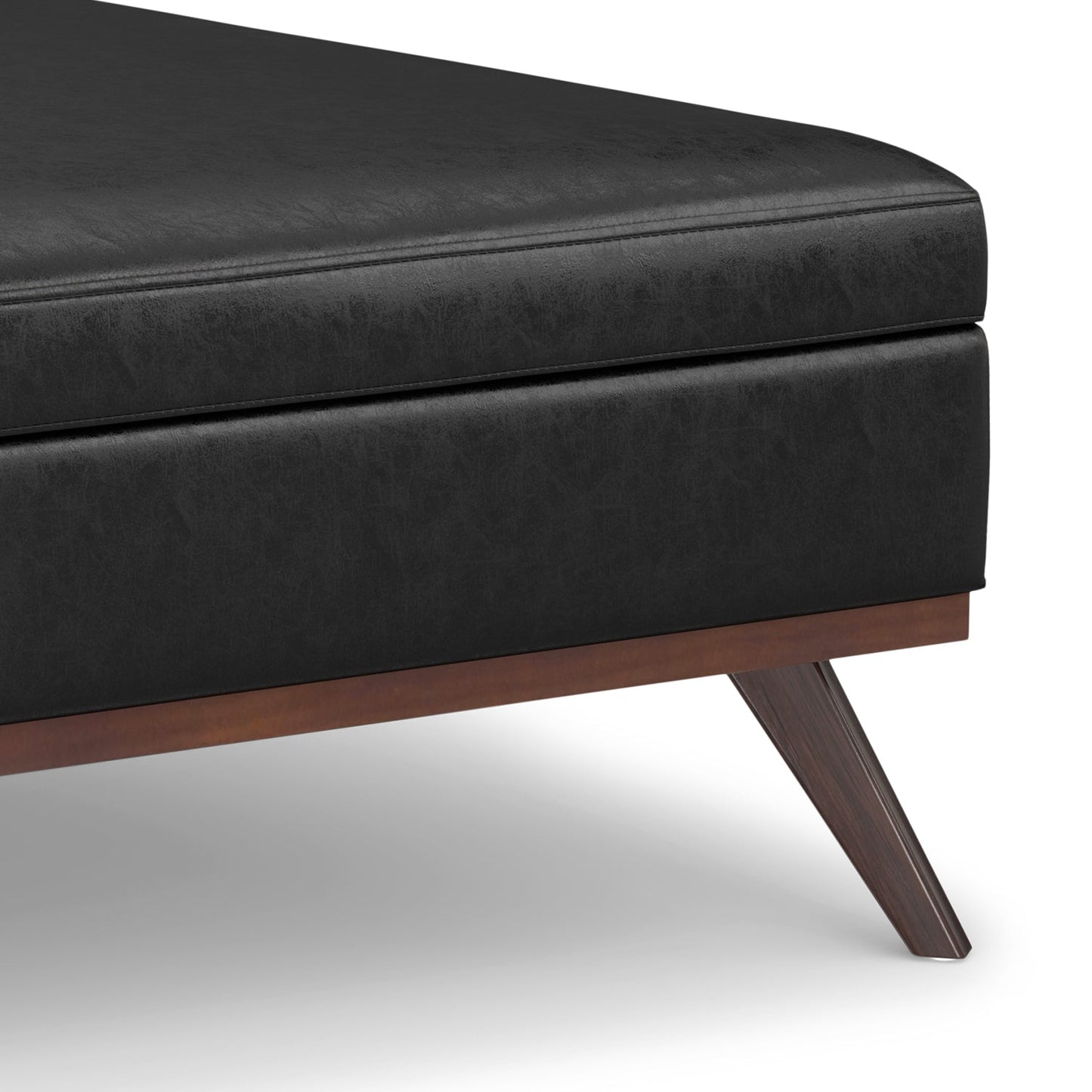 Venture 40"W Square Flip Top Ottoman with Wood Frame