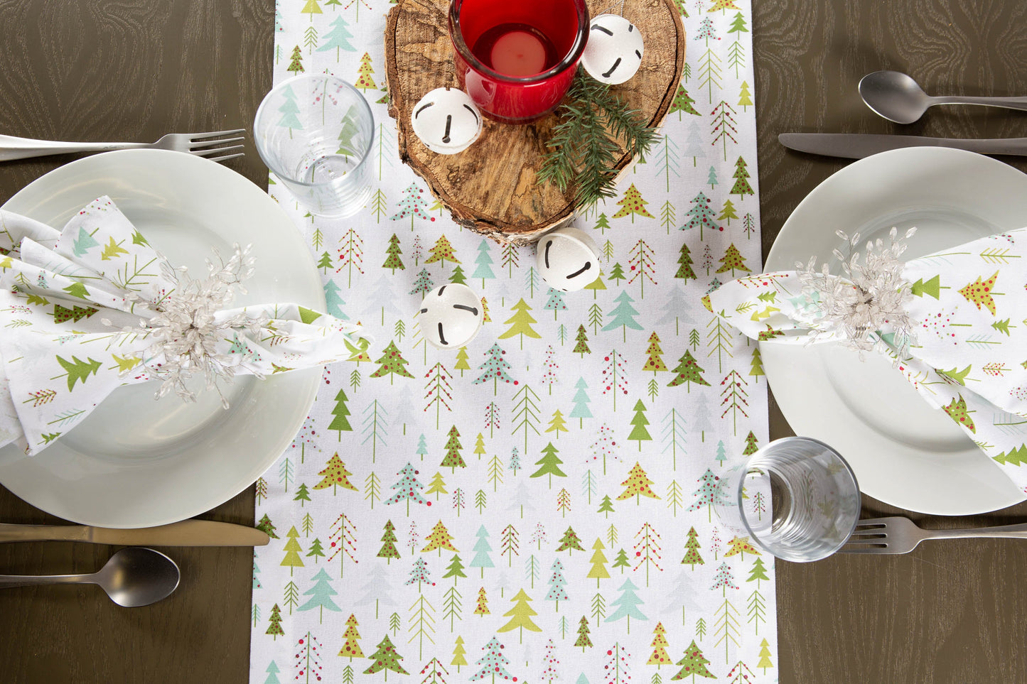 Holiday Woods Printed Table Runner 14X72