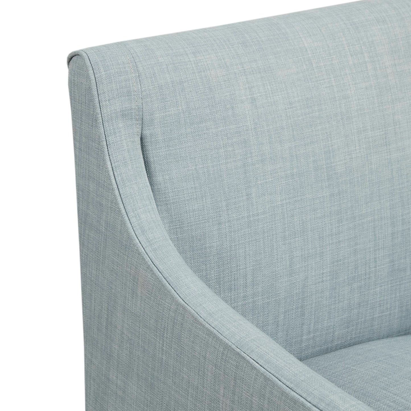 Upholstered Accent Chair with Hidden Casters and Sloped Arms