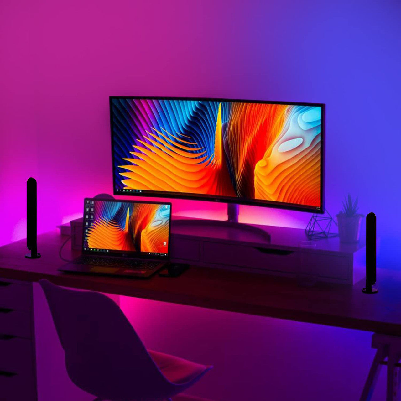 Laser Gaming RGB LED Desk Light (2 Pack)