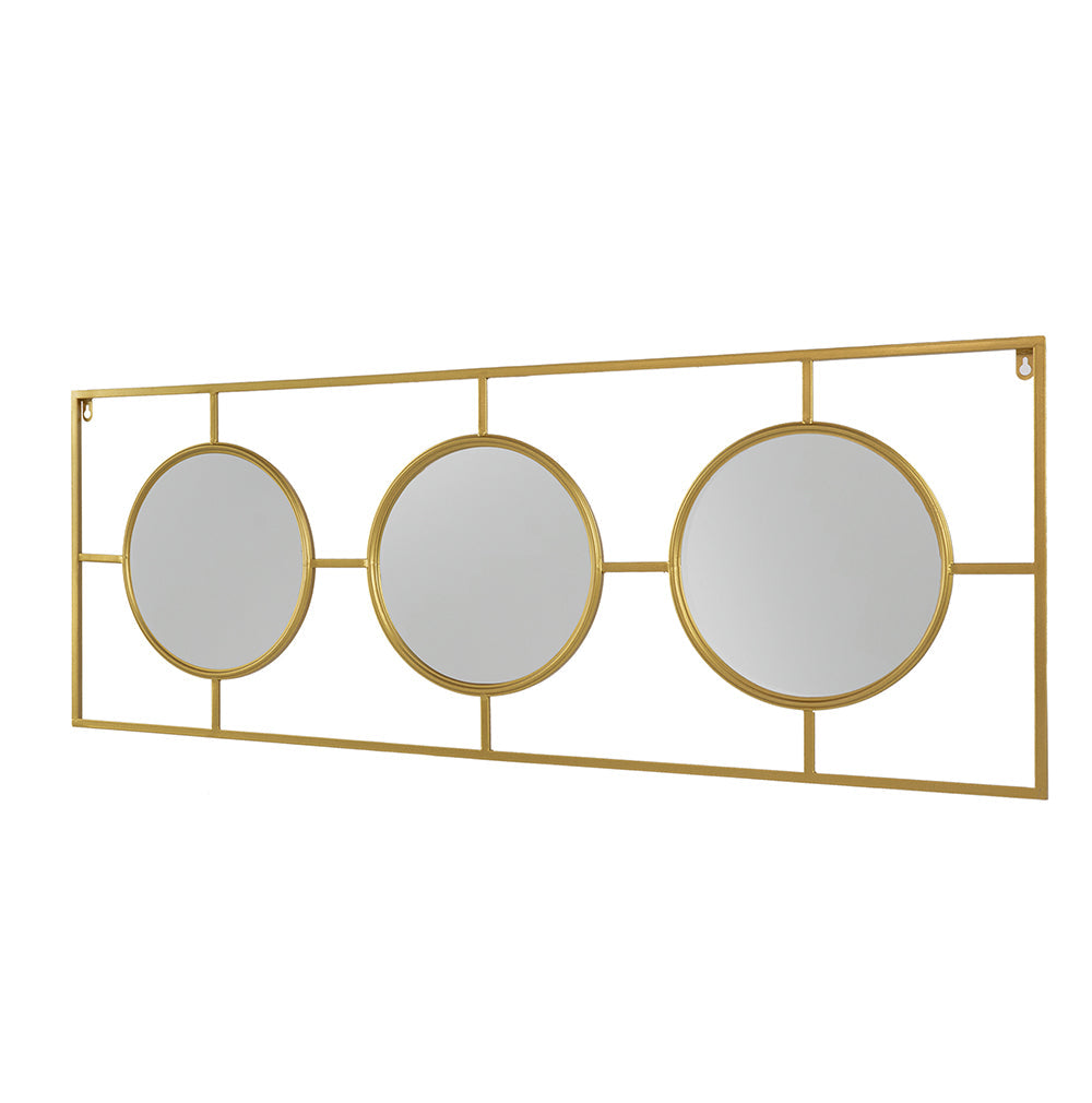 3-Piece Wall Mirror with Rectangular Metal Frame