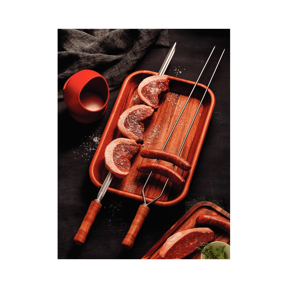 Tramontina 75cm Stainless Steel Double Barbecue Prong Skewers