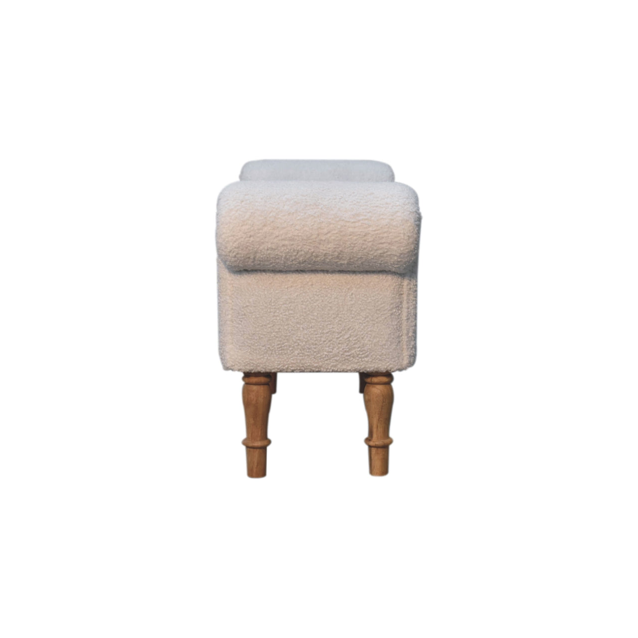 Upholstered Bench with Rolled Arms and Fluted Legs