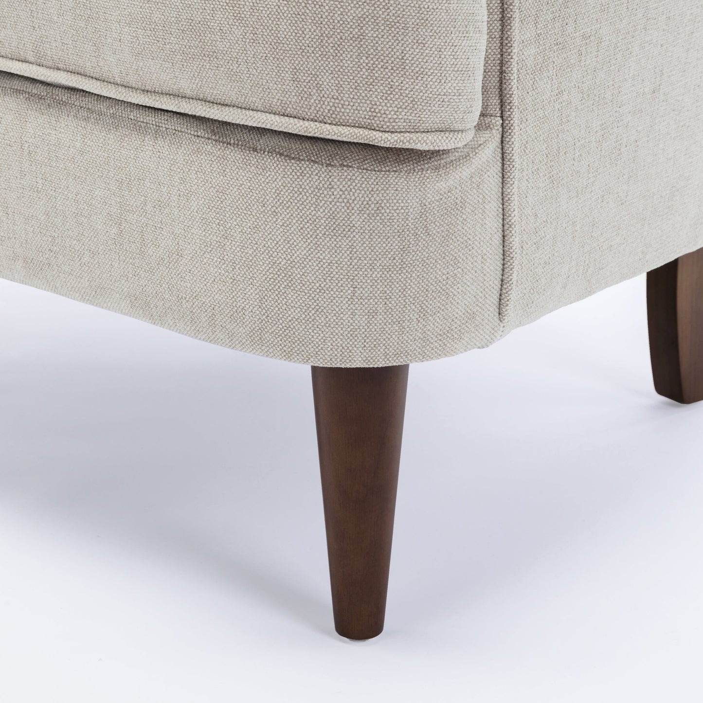 Upholstered Arm Chair with Scalloped Back and Lumbar Pillow
