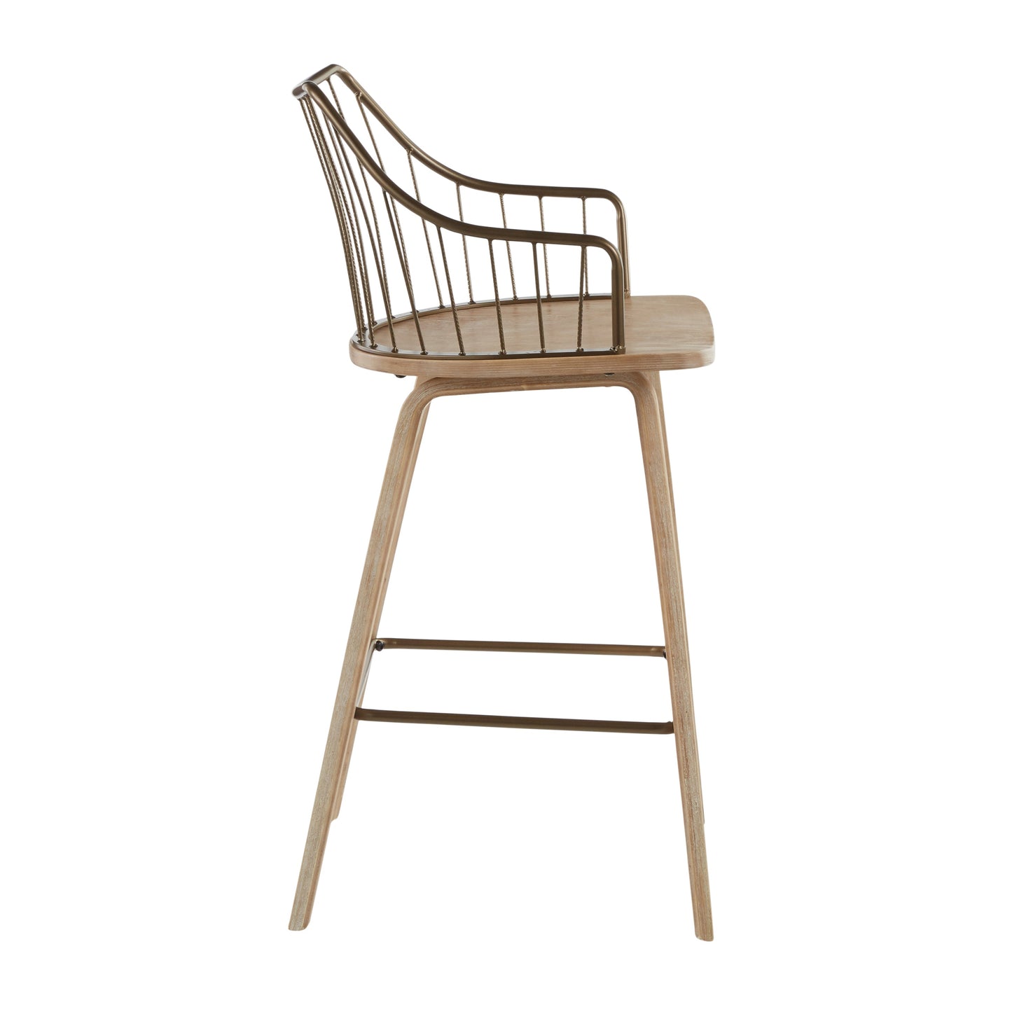 Counter Stool with Spindle Back and Footrest