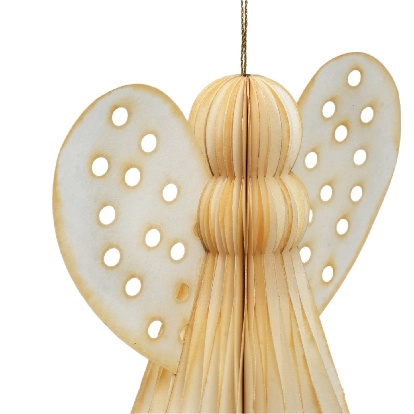 White Plain Handmade Paper  Angel,  Set of 2