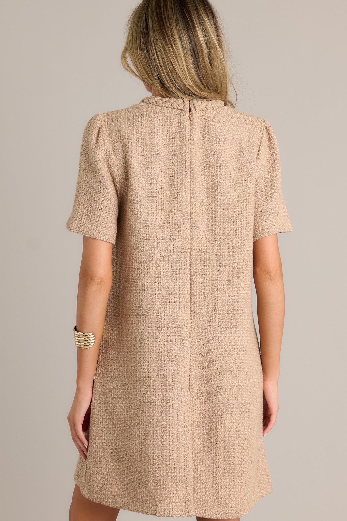 Midsummer Nights Beige Tweed Mini Dress (RESTOCK SEPTEMBER)