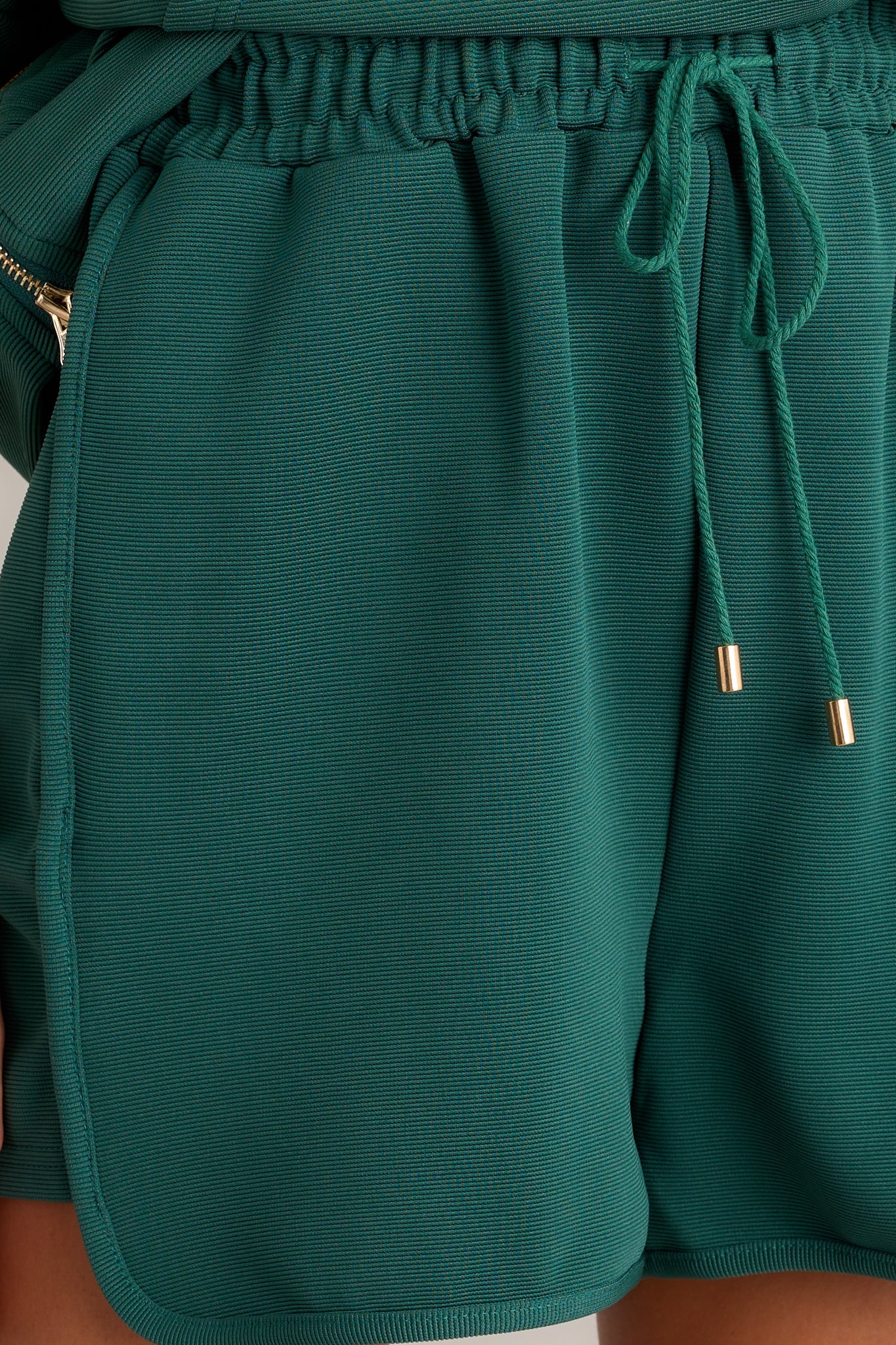 Nocturne Charm Forest Green Ribbed Shorts