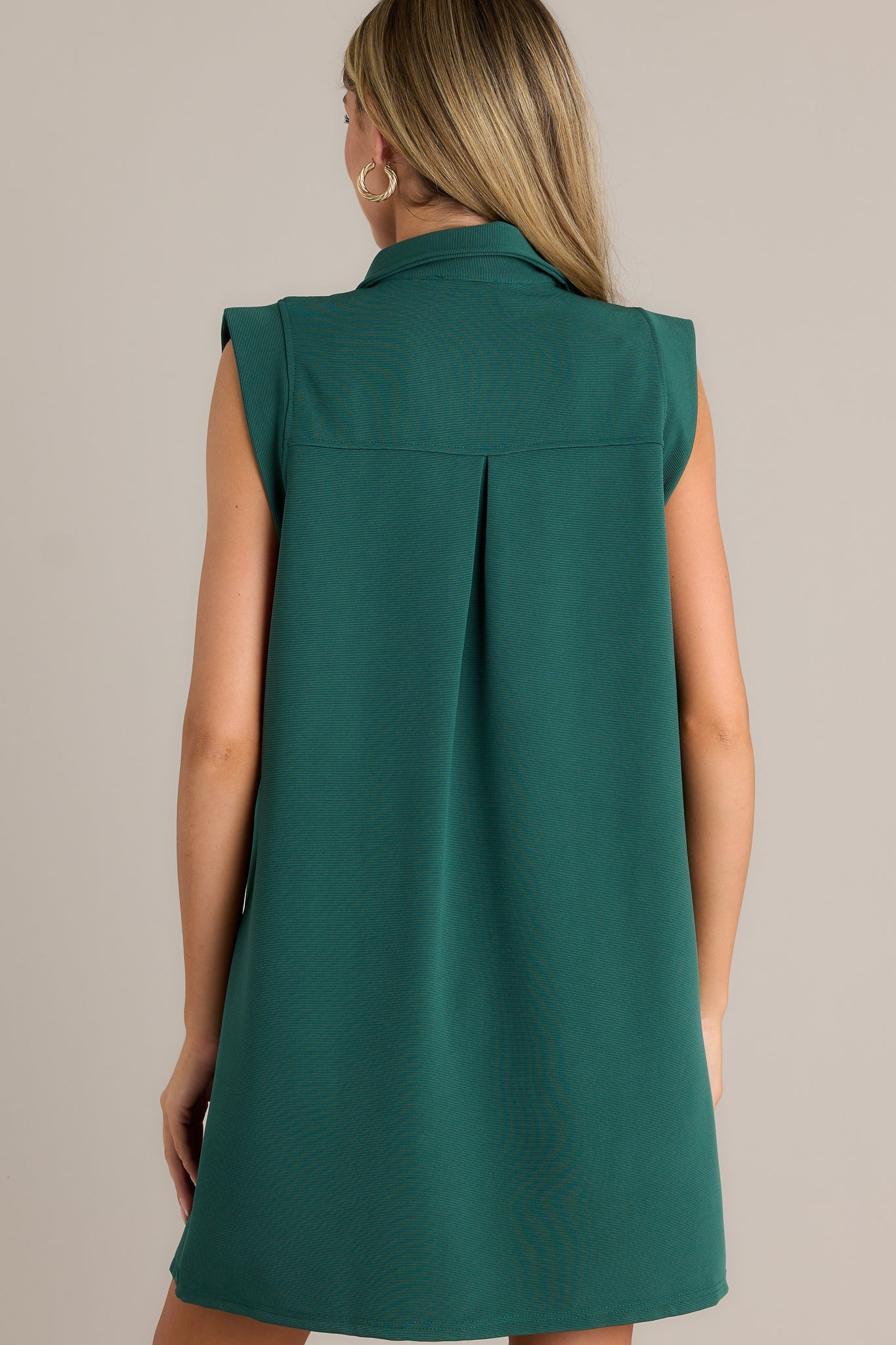 Poised Perfection Forest Green Collared Mini Dress