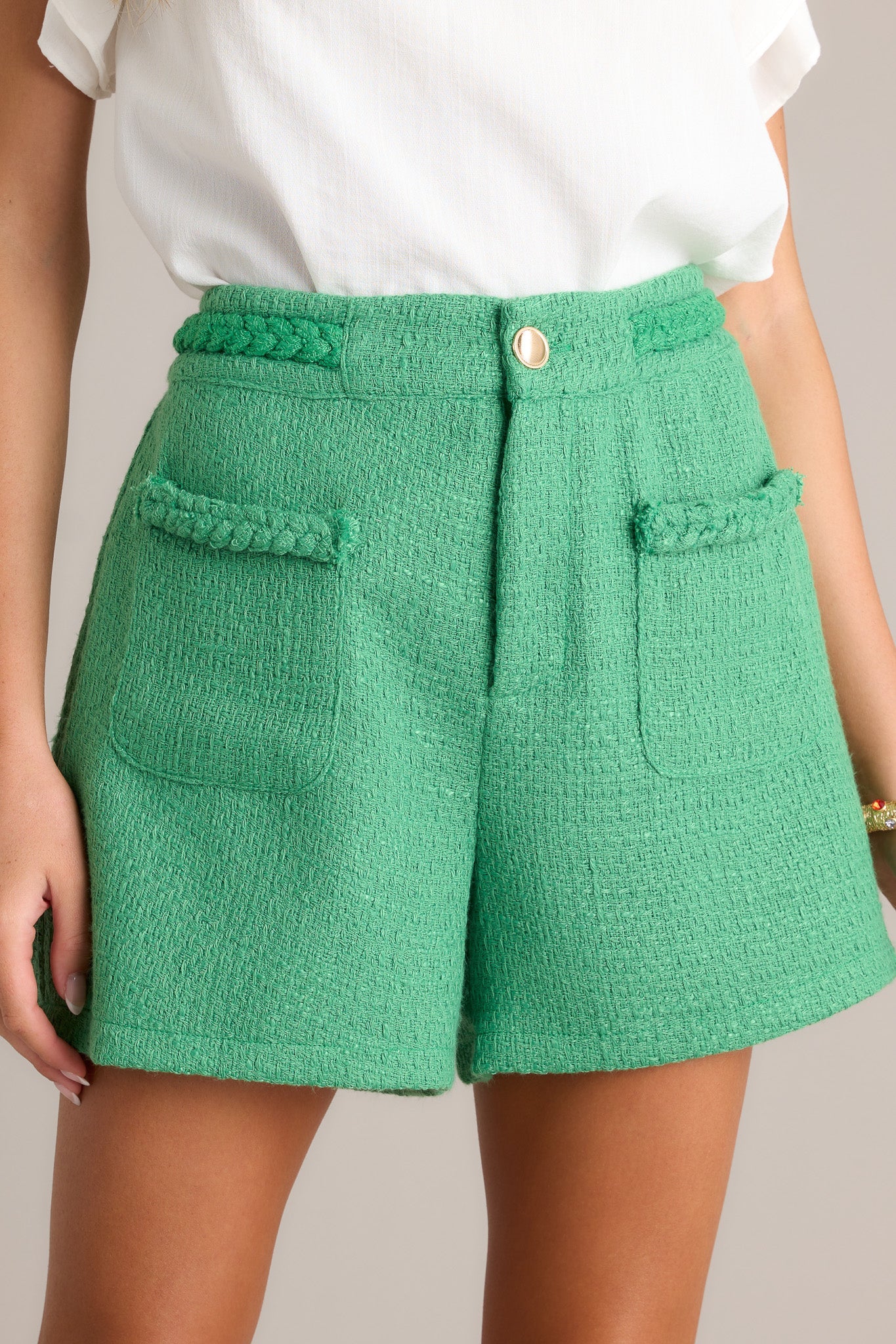 Urban Drift Kelly Green Tweed Shorts