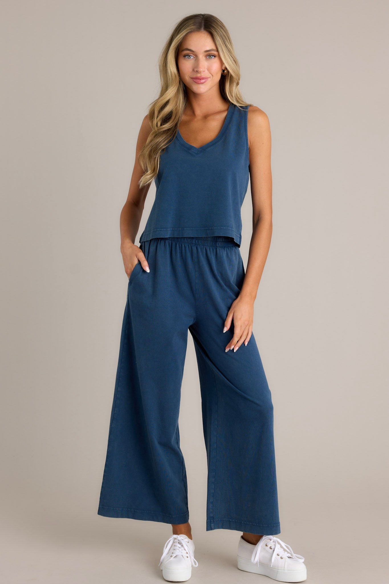 Z Supply Sloane V-Neck Midnight Blue Tank
