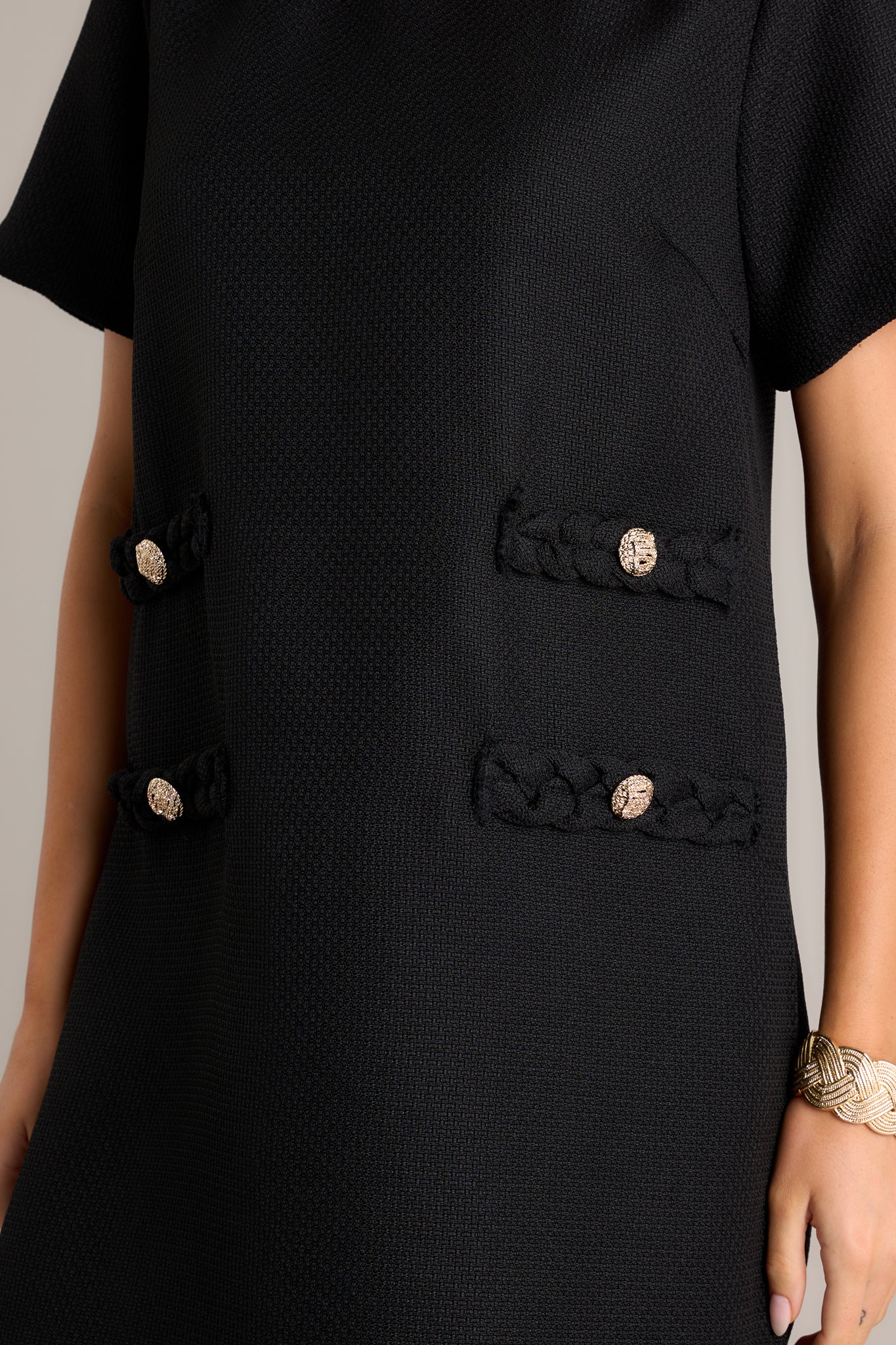 Stay The Same Black Tweed Mini Dress