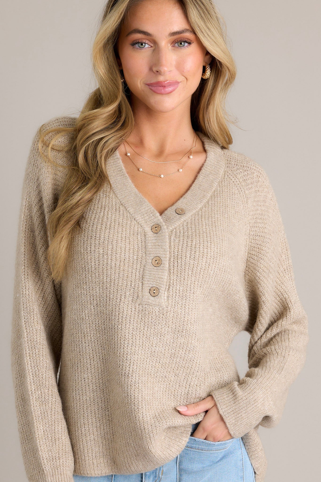 The Outcome Taupe Sweater