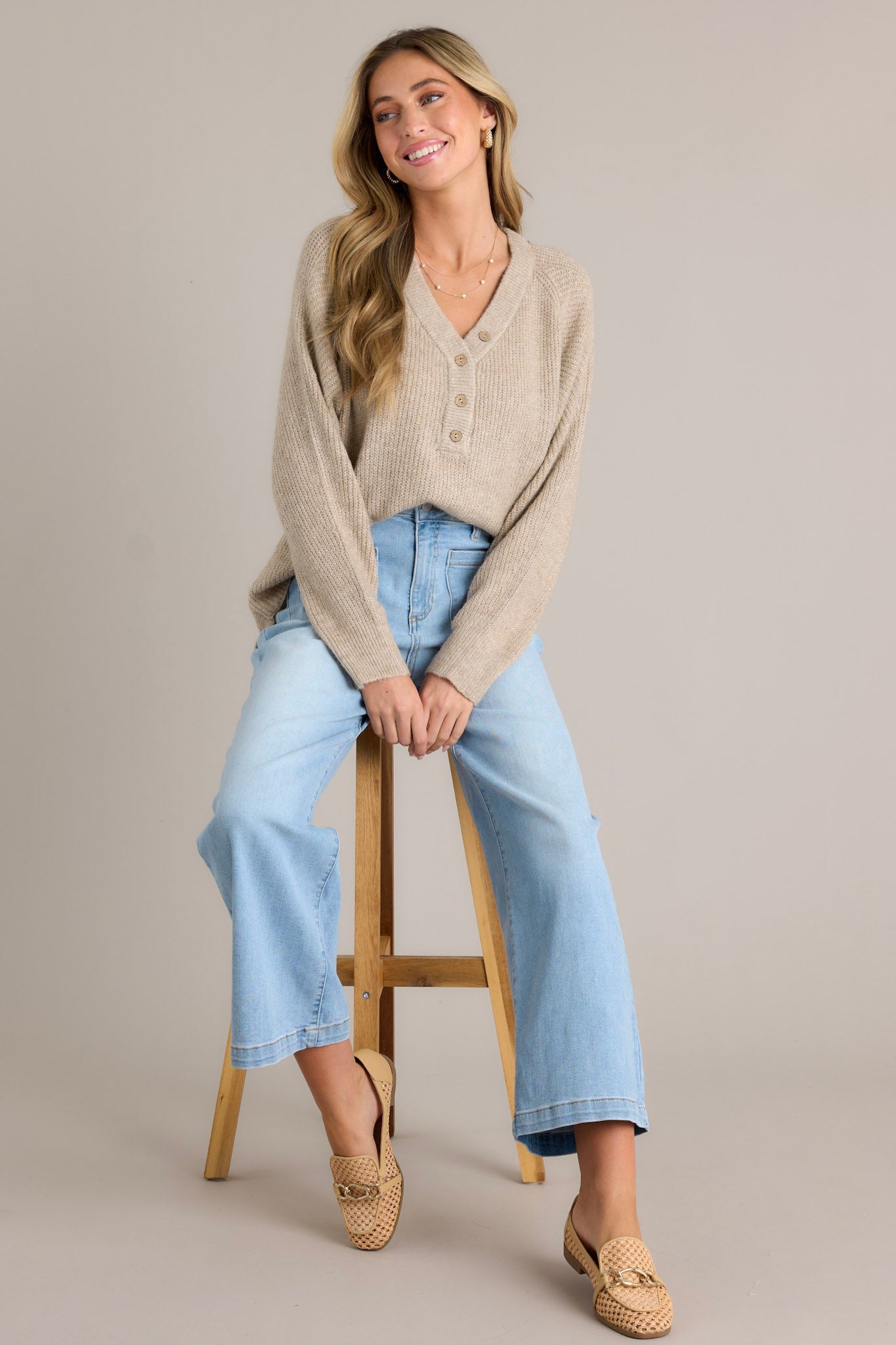 The Outcome Taupe Sweater