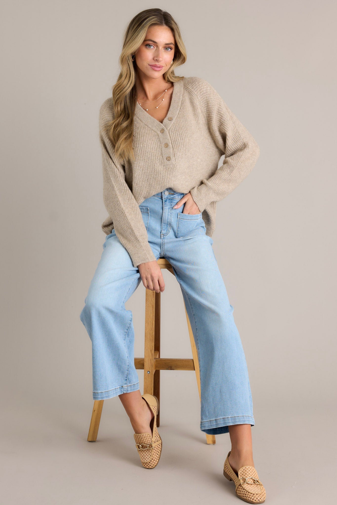The Outcome Taupe Sweater