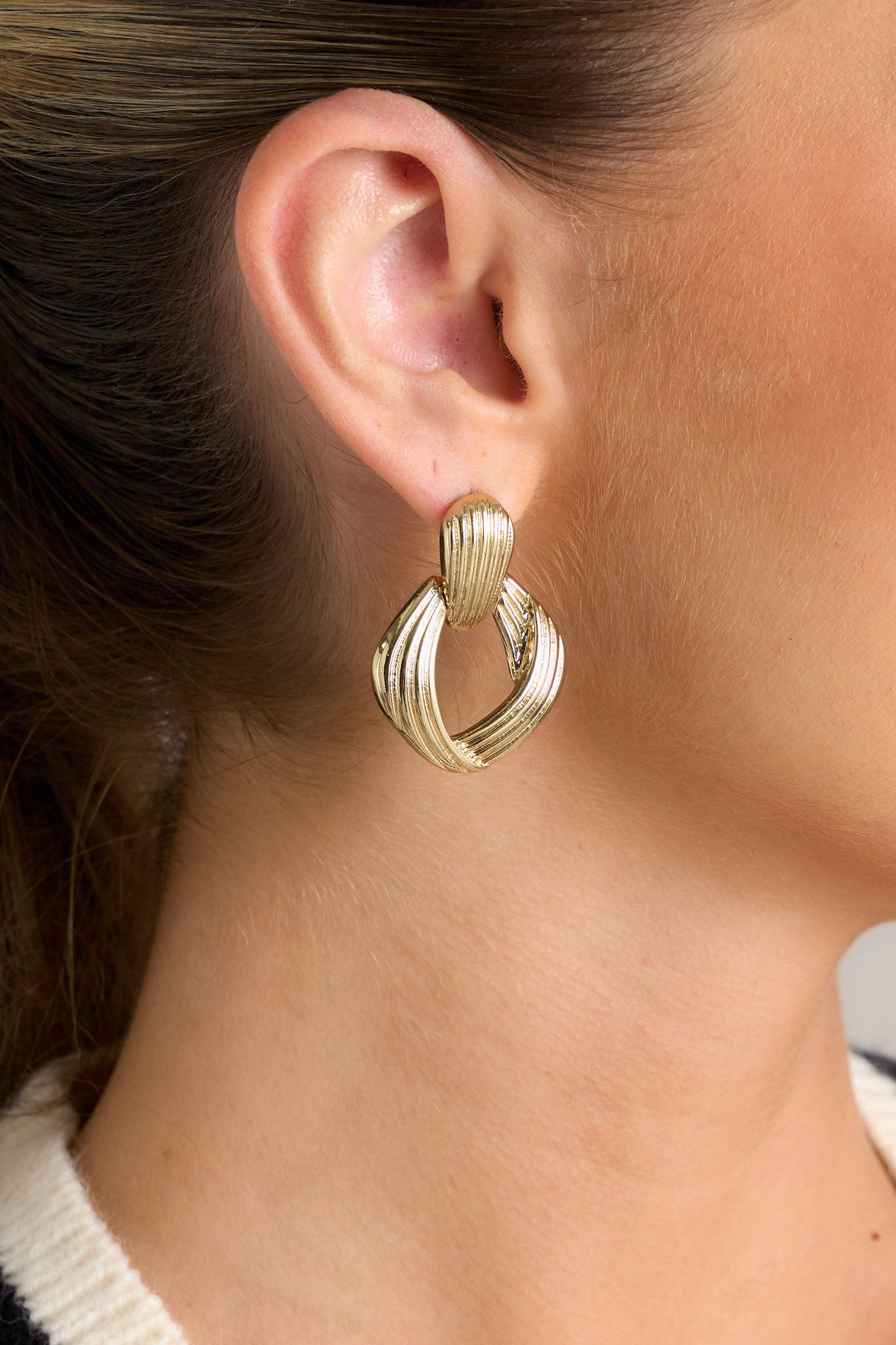 Recent Discovery Gold Textured Earrings