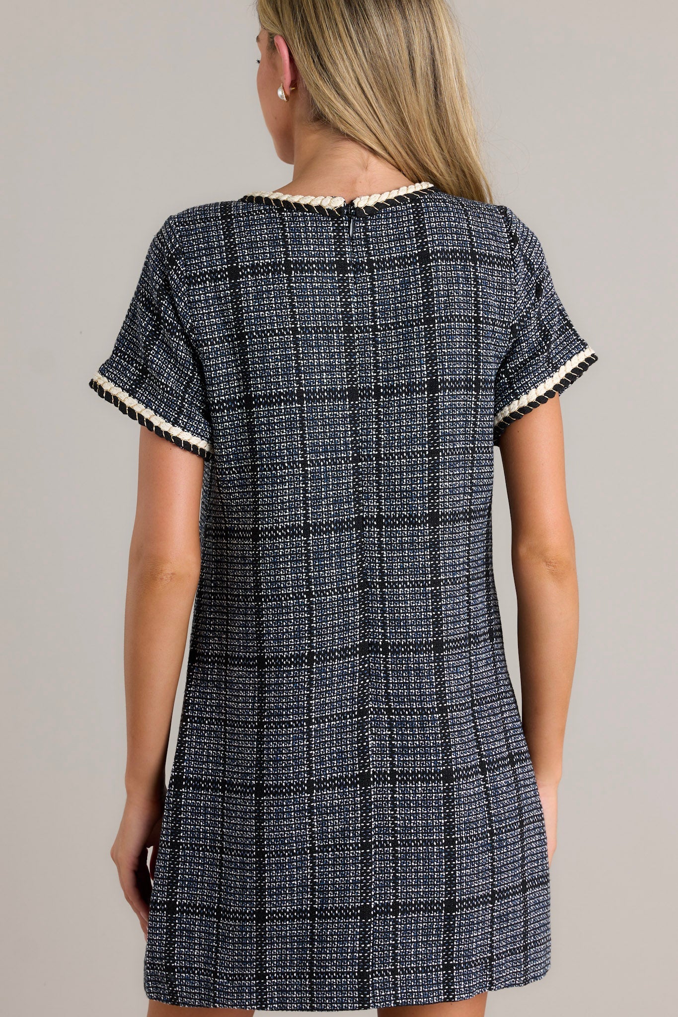 Take My Word Navy Tweed Mini Dress