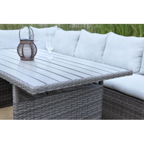 7-Pieces Outdoor Dining Sectional Sofa Set