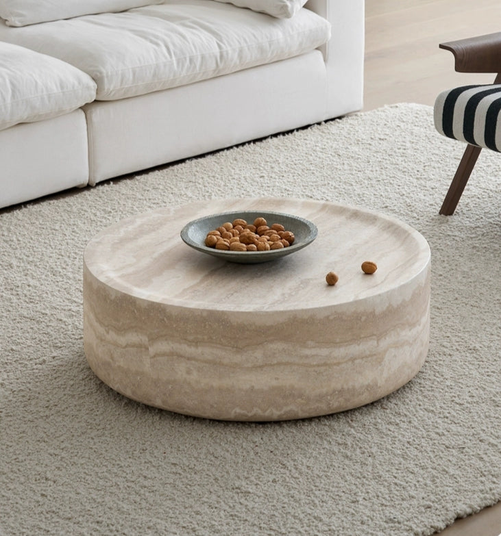Willowed 35.43" Round Coffee Table with Mars Pattern