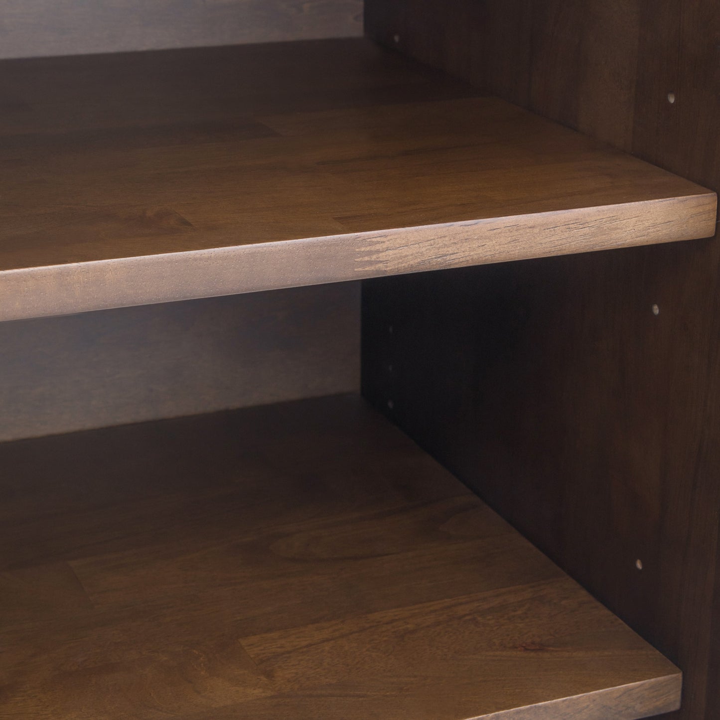 Sideboard with 4 Drawers and Metal Legs, Walnut Brown