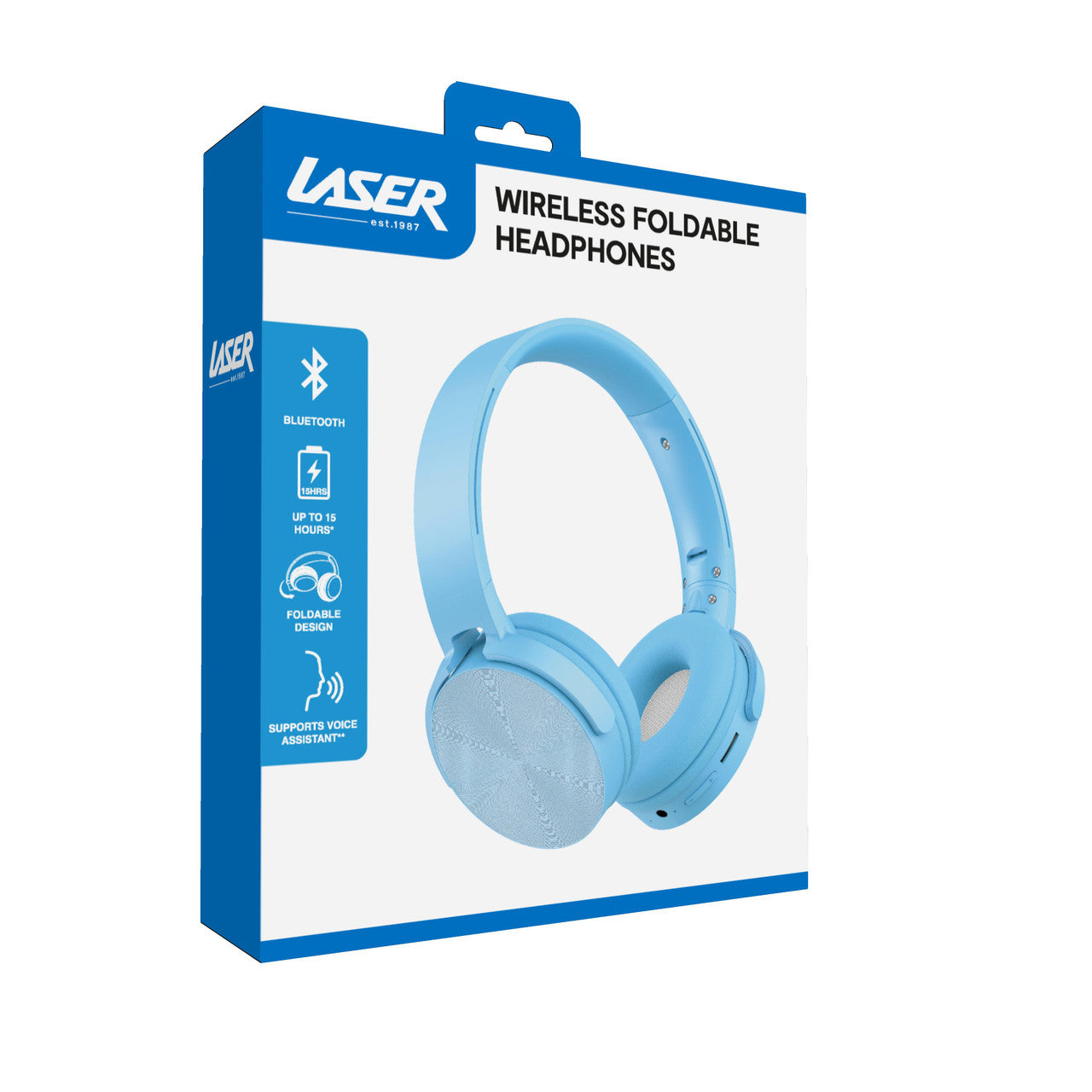 Laser Wireless Foldable Headphones (Blue)